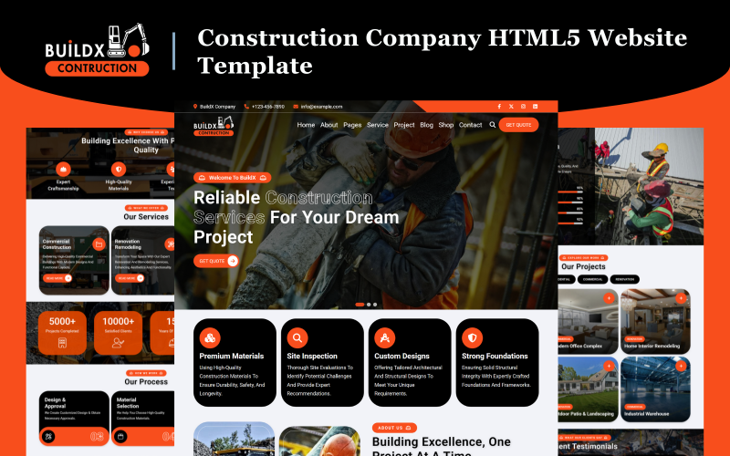 BuildX - Šablona webových stránek stavební společnosti HTML5