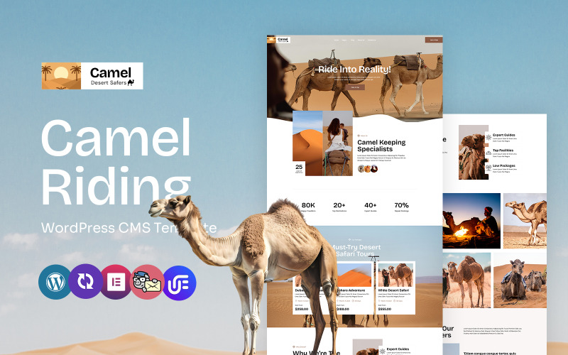 Camel - езда на верблюдах и приключения многоцелевая тема WordPress Elementor