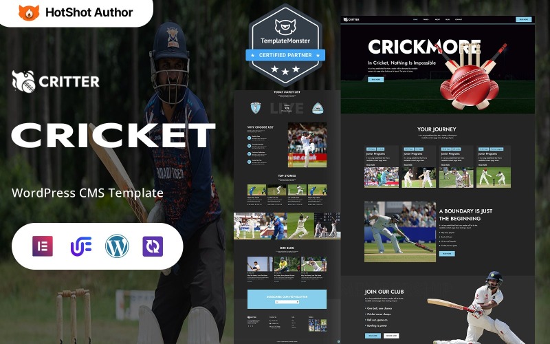 Critter – Krikett Akadémia és Verseny WordPress Elementor téma