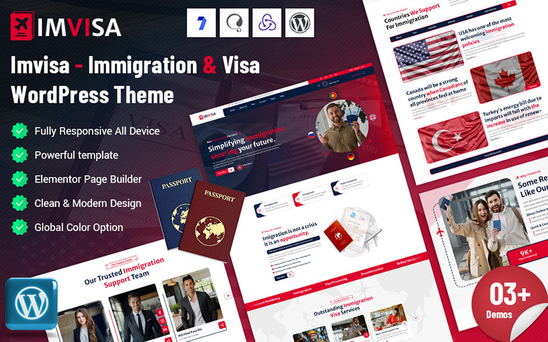 Imvisa - 移民和签证 WordPress 主题