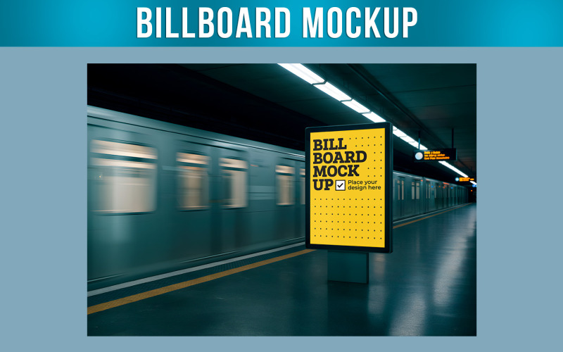 Maquete de propaganda de outdoor para metrô