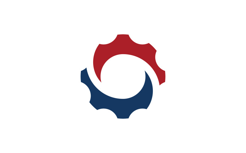Modèle de conception de logo d'engrenage mécanique, élément vectoriel v0