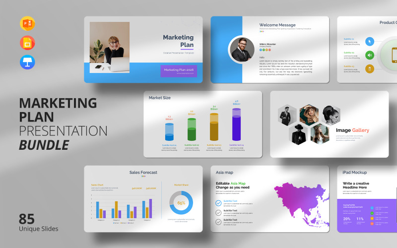 Pazarlama Planı Sunum Paketi - PowerPoint, Google Slaytlar, Keynote