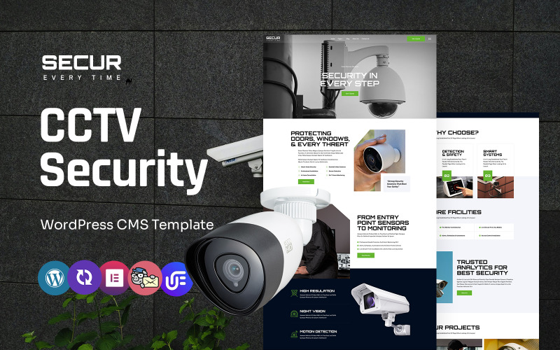 Säker - CCTV och säkerhetstjänst Multipurpose WordPress Elementor Theme