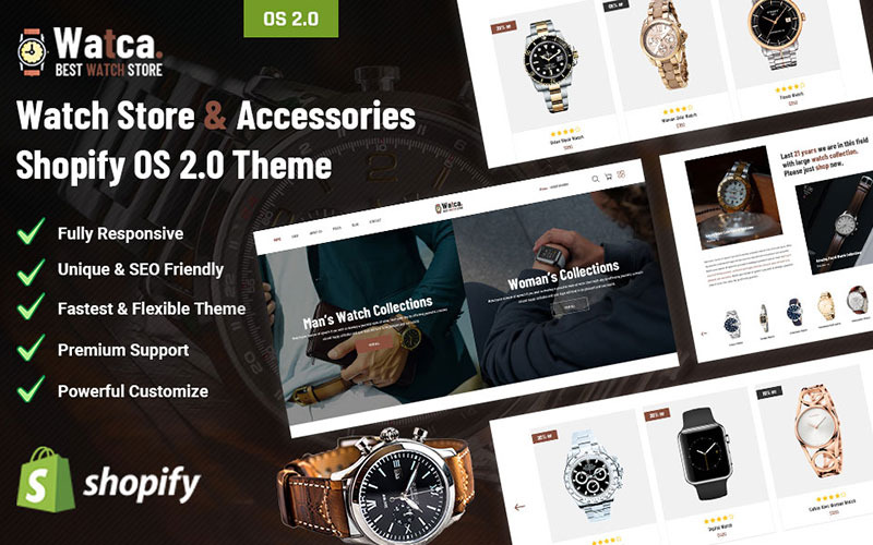 Watca - 手表商店和配件 Shopify OS 2.0 主题