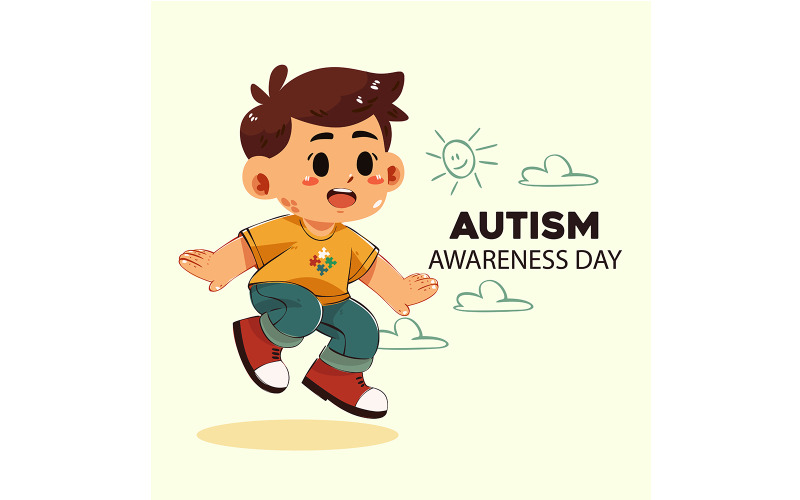 Glad illustration för Autism Awareness Day