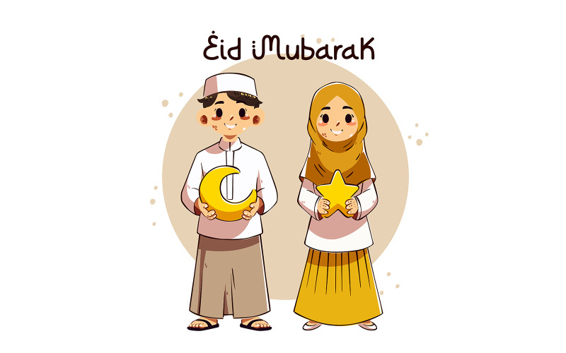 Illustrazione disegnata a mano di Eid Al-Fitr