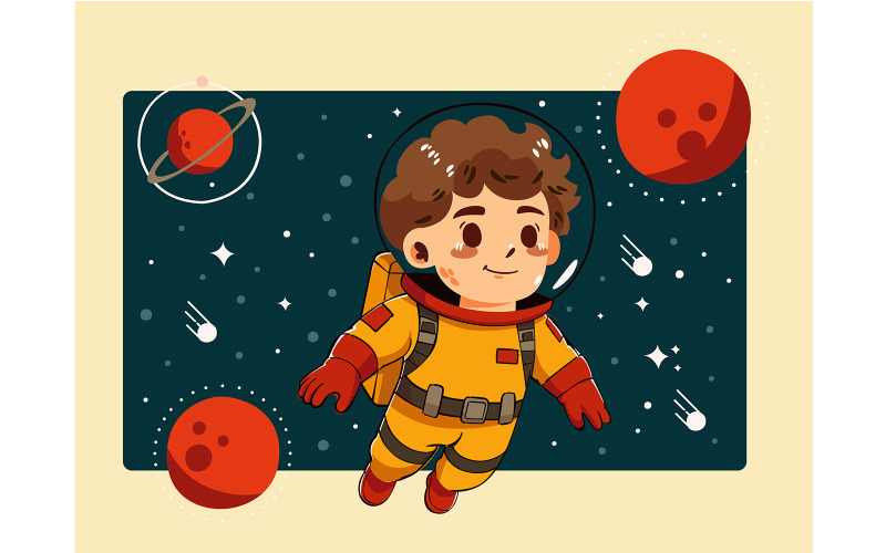 Ilustración de un astronauta flotando en el espacio