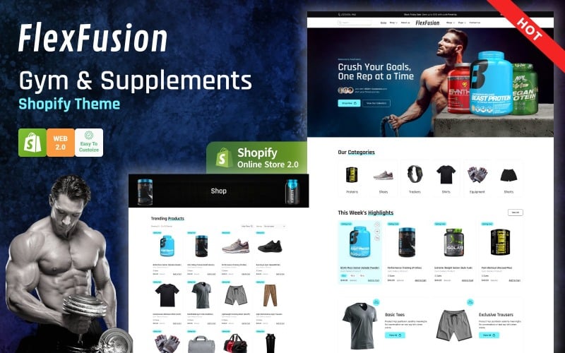 Flex Fusion – Sportbekleidung und Fitness-Ergänzungsmittel Shopify 2.0 Theme