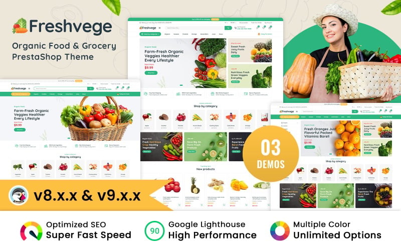 Freshvege - Sklep z ekologiczną żywnością i artykułami spożywczymi PrestaShop Theme