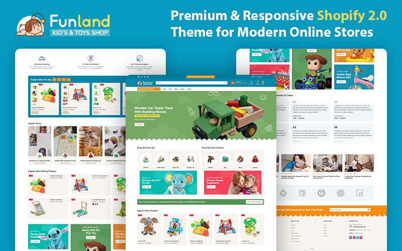FunLand – 玩具和儿童商店的终极 Shopify 主题