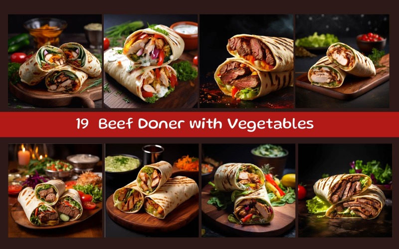 Imagem AI de Doner de Carne com Legumes