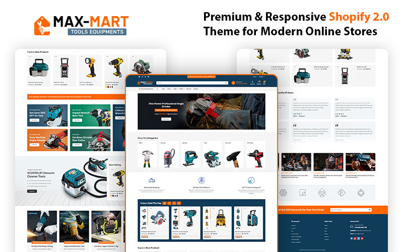MexMart – тема Shopify для магазинов оборудования, инструментов и техники