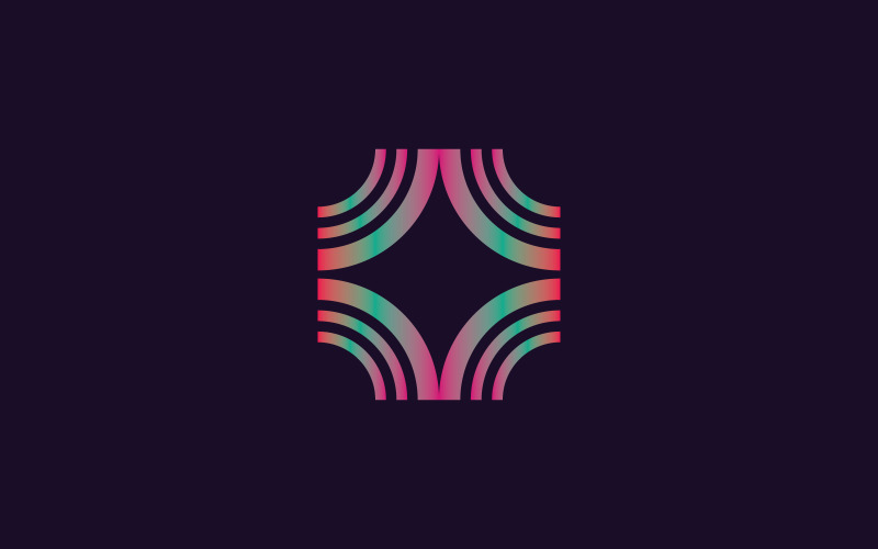 Modelo de design de logotipo geométrico de cor gradiente moderno