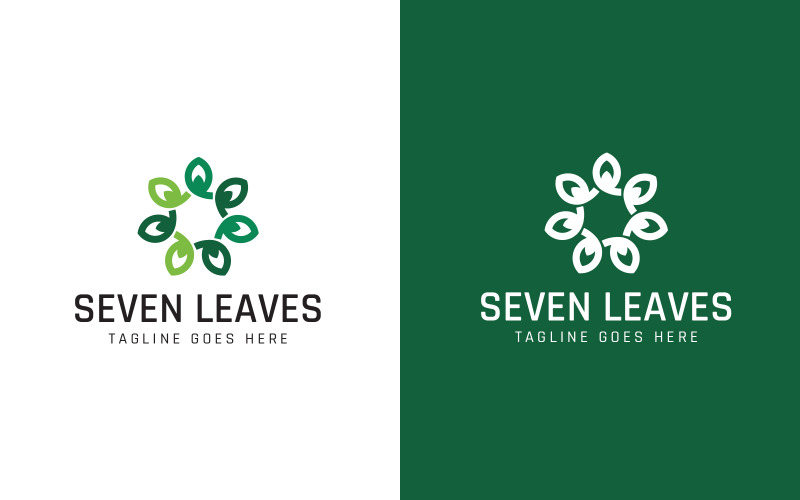 Modelo de logotipo da Seven Leaf Nature