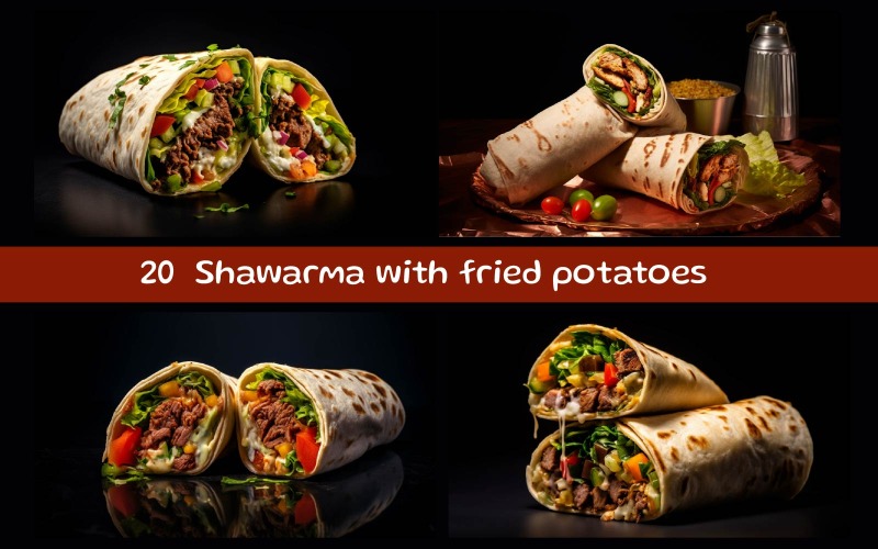 Shawarma com batatas fritas
