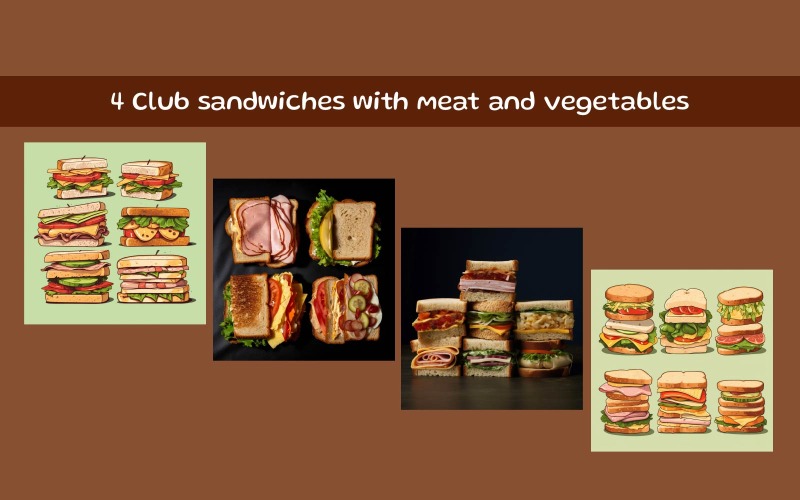 Club sandwichs à la viande et aux légumes