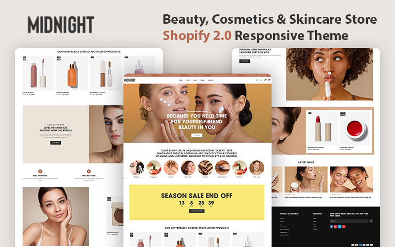 Midnight – розкішна тема Shopify для брендів краси та догляду за шкірою