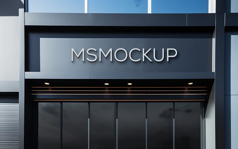 Modern Storefront Logo Mockup Psd Buyilding Front Sign Logo Mockup