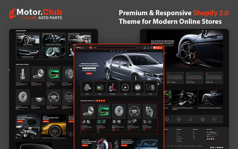 MotorClub – высокопроизводительная тема Shopify для автозапчастей и аксессуаров