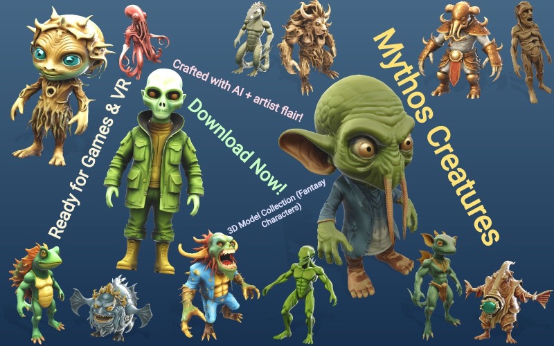 Mythos Creatures: Fantezi Canavar Adamlar ve Efsanevi Varlıklar 3D Modeli