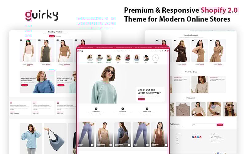 Quirky – 一款大胆而优雅的时尚和贴身衣物 Shopify 主题