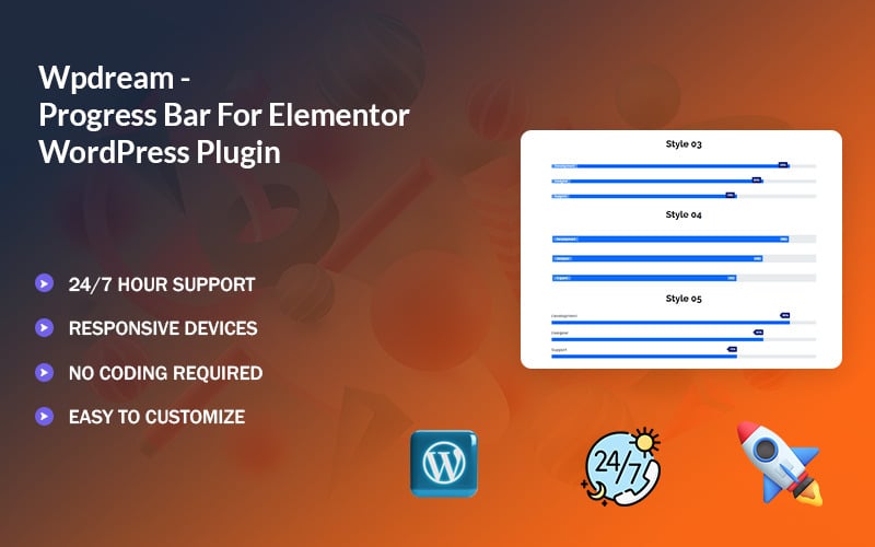 Wpdream - Barra di avanzamento per il plugin Elementor WordPress