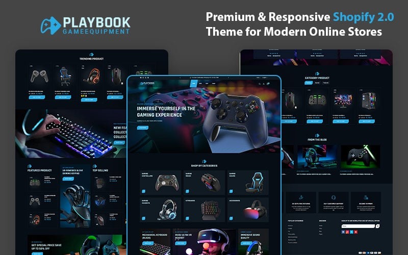 PlayBook – 游戏装备和配件的终极 Shopify 主题