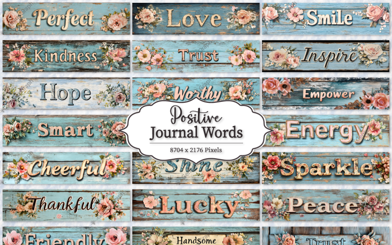 Positives Wort Druckbares Junk Journal Bundle