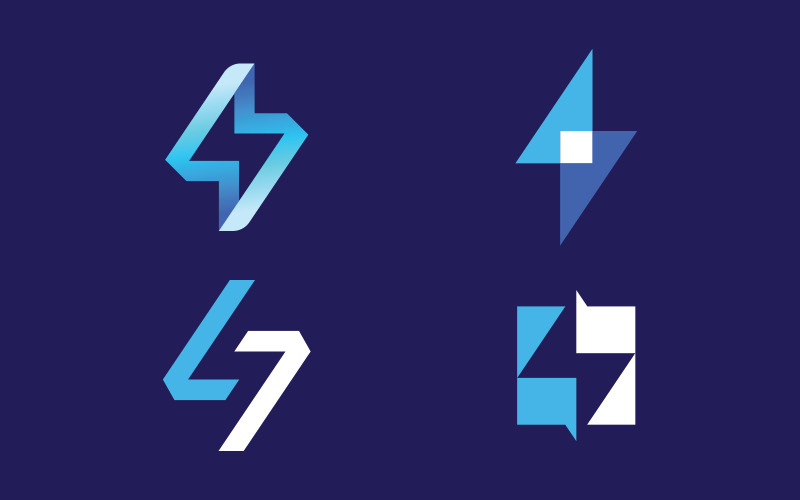 Logo éclair. Énergie électrique. Symbole de puissance. V15