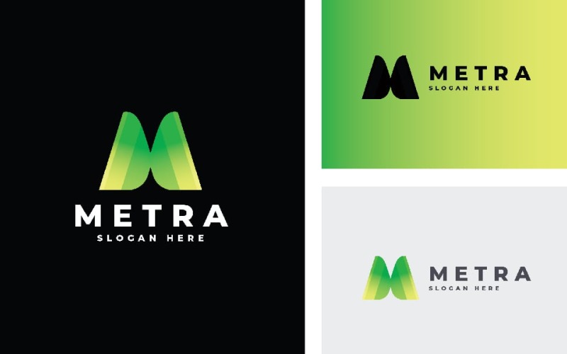 Шаблон логотипу Metra буква M