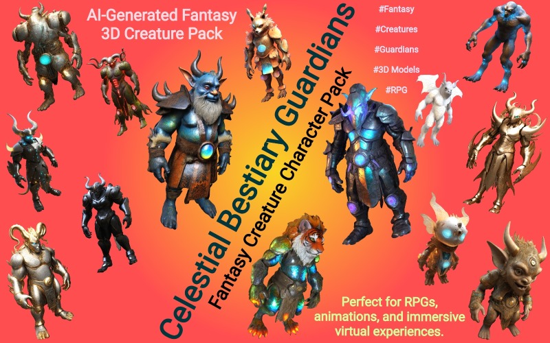 3D model strážců nebeského bestiáře