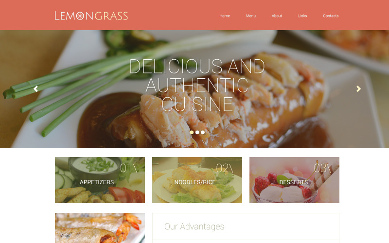 адаптивный шаблон сайта кафе и ресторана