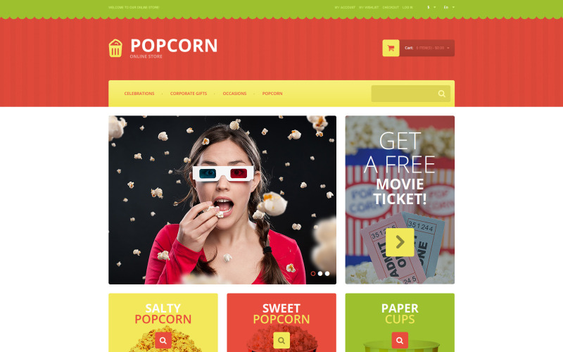 Chutné téma Popcorn Magento