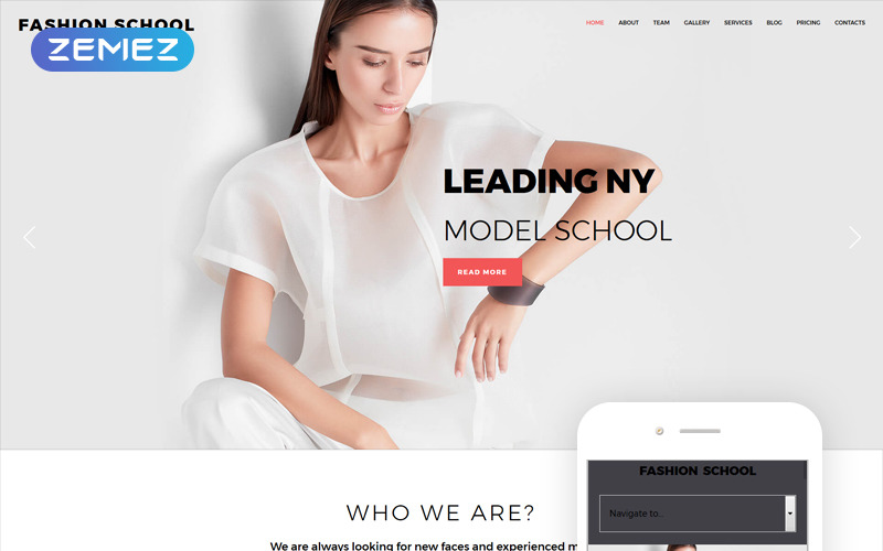 Fashion School - Modelo de Joomla moderno responsivo para agências de modelos