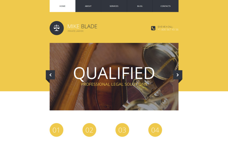 Plantilla de sitio web adaptable para abogados