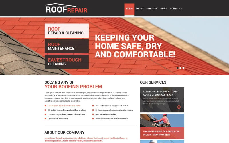 View Roofing Website Template PNG