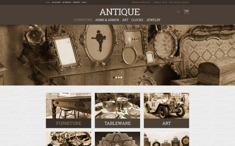 Tema de loja de antiguidades Magento