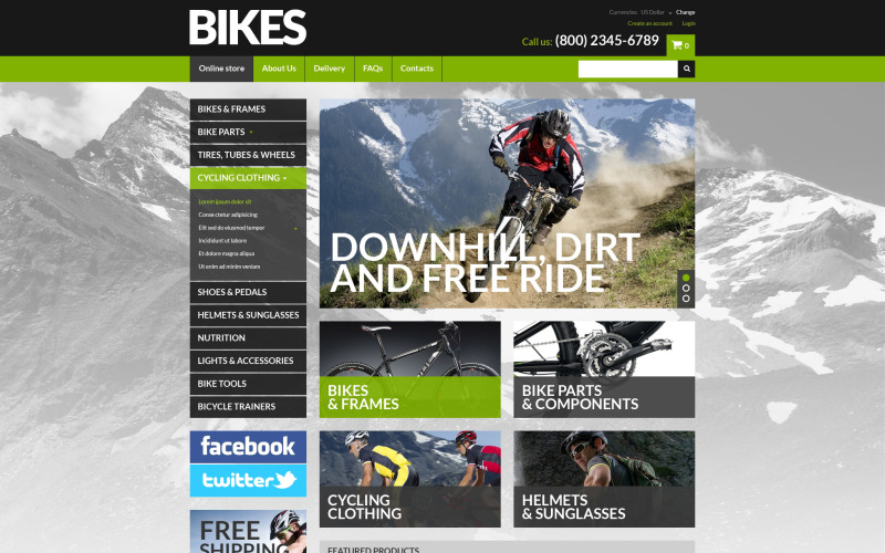 VirtueMart šablona Bike Shop