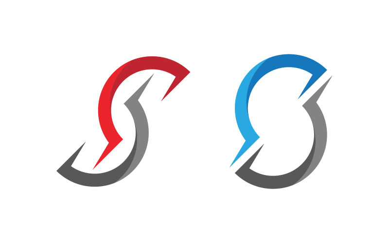 İş S harfi logo tasarım vektör şablonu vv.22