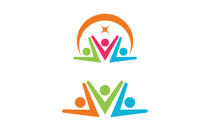 Réseau de soins communautaires et d'adoption et illustration d'icône sociale v.99