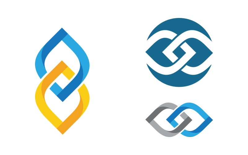 Logo Chain Linked Business ilustracja korporacyjna v.17