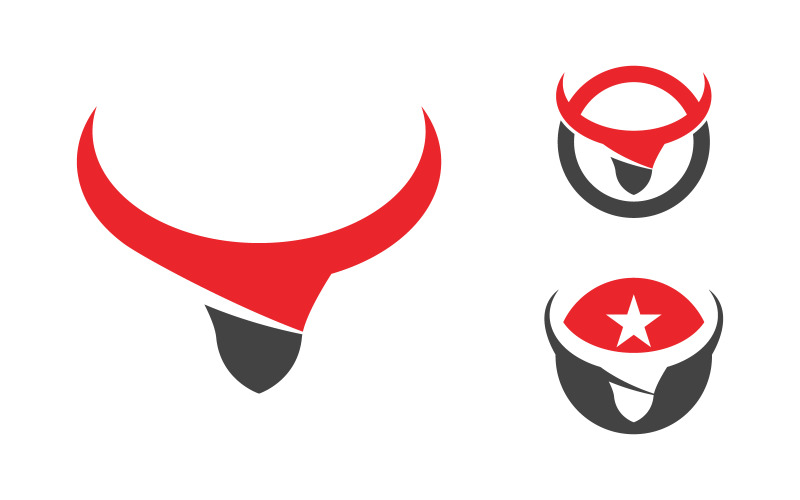 Taurus Horn Logotyp Mall vektor ikon illustration design v.5