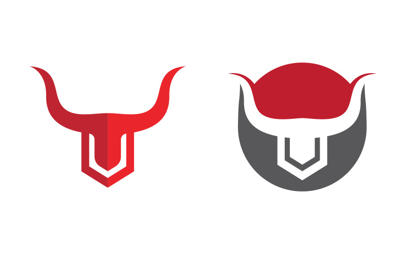 Taurus Horn logotyp mall vektor ikon illustration design v.8