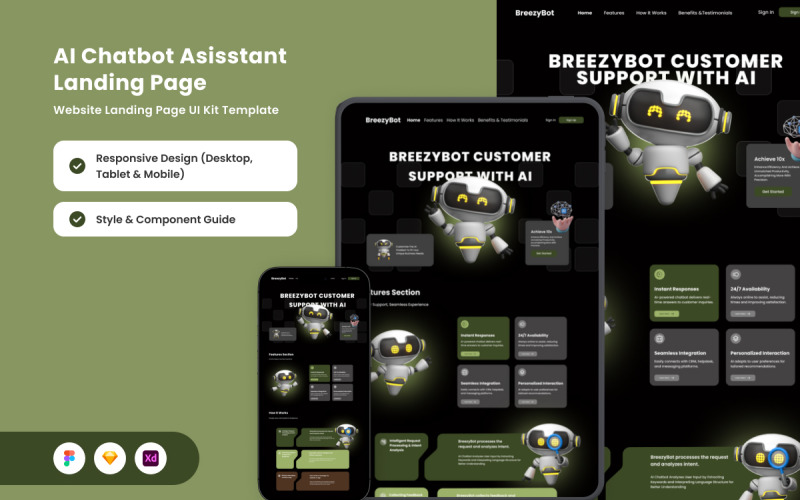 BreezyBot – vstupní stránka asistenta chatu AI