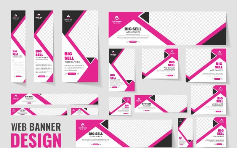 Corporate webbanner set sociala medier flygblad mall