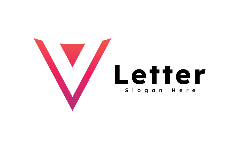 Modèle de logo d'entreprise avec lettre V, icône vectorielle V4