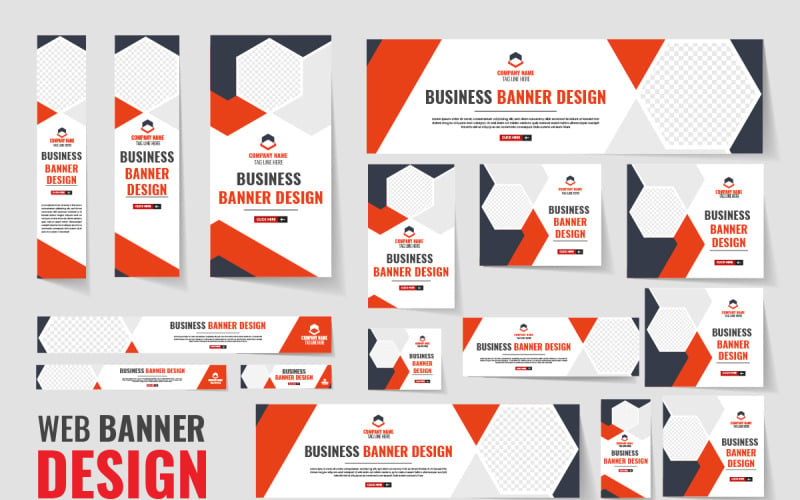 Web Banner set Layout Business mall bunt