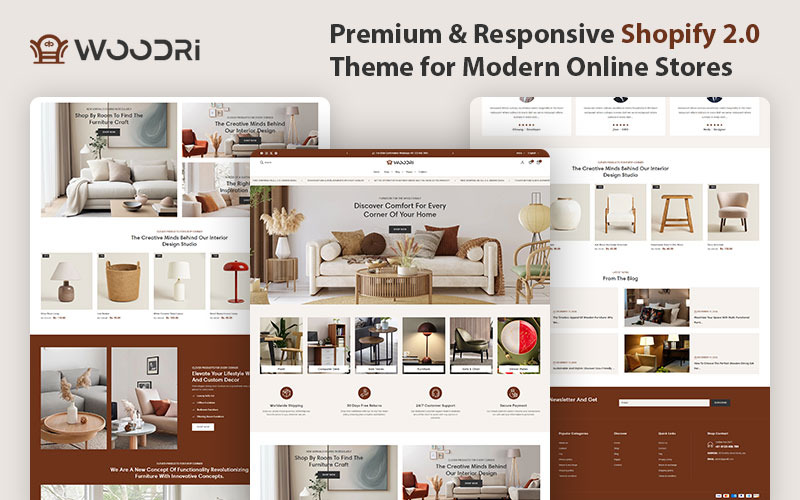 Woodri – 适合家具和家居氛围的完美 Shopify 主题