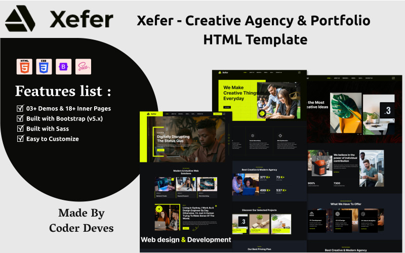 Xefer - HTML-sjabloon voor creatief bureau en portfolio